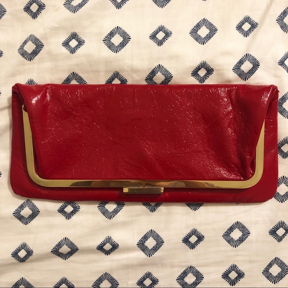 Gaya Vancouver Red Foldover Clutch